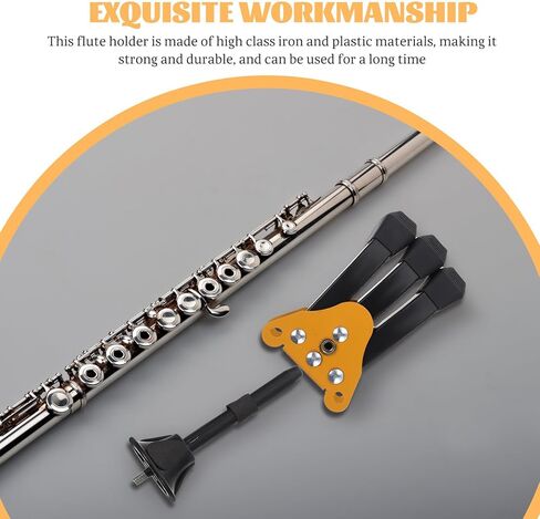 BESTYASH Portable Clarinet Stand with Yellow Base, Foldable Flute and Clarinet Tripod Support Rack for Wind Instrument Storage and Beginner to Professional Use in Saudi Arabia
