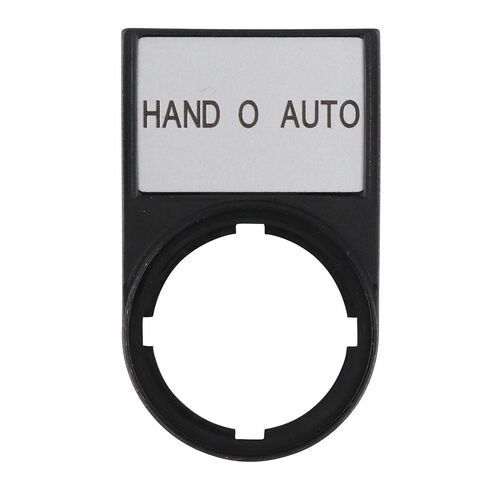 EATON M22S-ST-D12 Push-Button Legend Plate, 22mm, Black, "Hand O AUTO" in Saudi Arabia