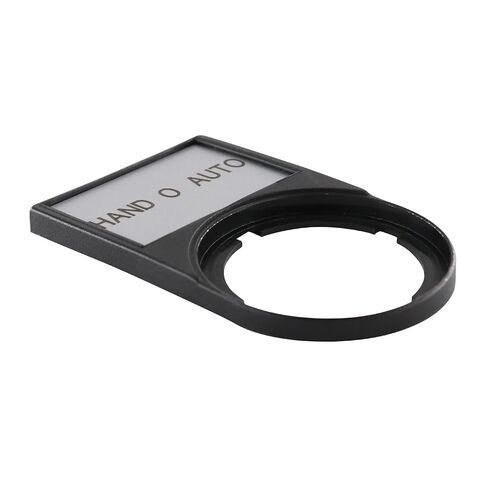 EATON M22S-ST-D12 Push-Button Legend Plate, 22mm, Black, "Hand O AUTO" in Saudi Arabia