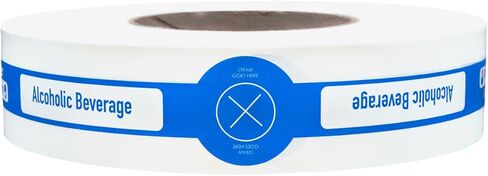 Alcohol to Go Drink and Straw Tamper Evident Proof Seals for Food Safety, to Go Drink Stickers with Secure Adhesive, 0.625 x 10 Inch Labels, 500 Stickers per Roll, Case of 5 Rolls – Made in The USA in Saudi Arabia