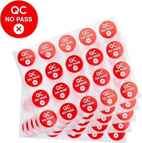 500pcs QC No Pass Stickers, 0.5" Inspection Fail Stickers for Quality Control in Saudi Arabia