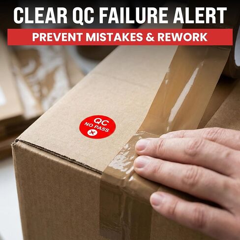 500pcs QC No Pass Stickers, 0.5" Inspection Fail Stickers for Quality Control in Saudi Arabia