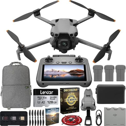 DJI Mini 5 Pro Drone Fly More Combo مع RC-N3، مستشعر CMOS 1 بوصة، فيديو 4K، استشعار العوائق متعدد الاتجاهات، حزمة 3 بطاريات مع Deco Gear CPS حزمة حماية حصرية لمدة 26 شهرًا BEACH-CPS-26M1500 in Kuwait