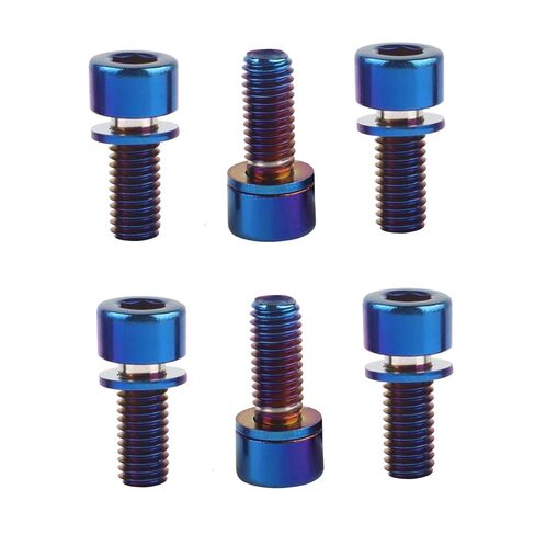M5x12mm Bike Bolt with Washer Titanium Finish Screw for Motorcycle Bicycle Water Bottle Cage Bolts Parts 6Pack Burnt Blue in Saudi Arabia