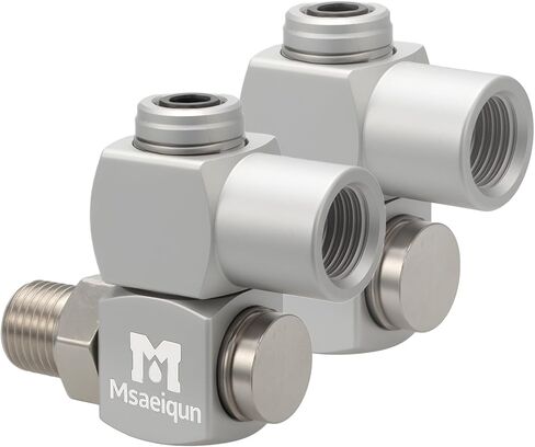 تركيبات دوارة لأداة الهواء مقاس 1/4 بوصة NPT - موصلات خرطوم هوائية دوارة 360 درجة، ألومنيوم، محول دوار مضاد للالتواء لضاغط الهواء، مسدس أظافر، مسدس رش، مفتاح ربط الصدمات (عبوة واحدة، أزرق) in Kuwait