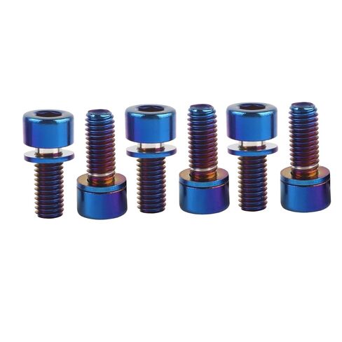M5x12mm Bike Bolt with Washer Titanium Finish Screw for Motorcycle Bicycle Water Bottle Cage Bolts Parts 6Pack Burnt Blue in Saudi Arabia