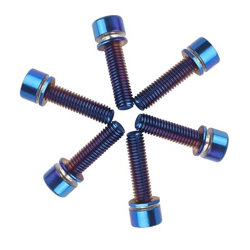 M5x12mm Bike Bolt with Washer Titanium Finish Screw for Motorcycle Bicycle Water Bottle Cage Bolts Parts 6Pack Burnt Blue in Saudi Arabia
