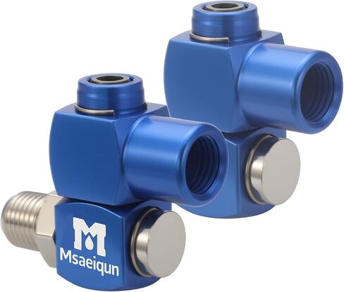 1/4" NPT Air Tool Swivel Fittings – 360° Rotating Pneumatic Hose Connectors, Aluminum, Anti-Twist Swivel Adapter for Air Compressor, Nail Gun, Spray Gun, Impact Wrench (1-Pack， Blue) in Saudi Arabia