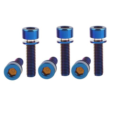 M5x12mm Bike Bolt with Washer Titanium Finish Screw for Motorcycle Bicycle Water Bottle Cage Bolts Parts 6Pack Burnt Blue in Saudi Arabia