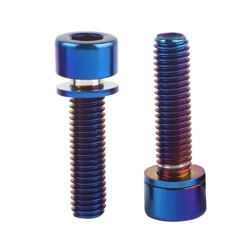 M5x12mm Bike Bolt with Washer Titanium Finish Screw for Motorcycle Bicycle Water Bottle Cage Bolts Parts 6Pack Burnt Blue in Saudi Arabia
