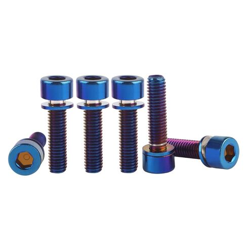 M5x12mm Bike Bolt with Washer Titanium Finish Screw for Motorcycle Bicycle Water Bottle Cage Bolts Parts 6Pack Burnt Blue in Saudi Arabia
