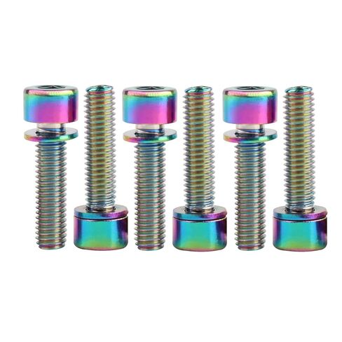 M5x12mm Bike Bolt with Washer Titanium Finish Screw for Motorcycle Bicycle Water Bottle Cage Bolts Parts 6Pack Burnt Blue in Saudi Arabia
