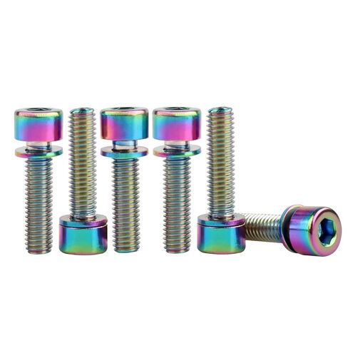 M5x12mm Bike Bolt with Washer Titanium Finish Screw for Motorcycle Bicycle Water Bottle Cage Bolts Parts 6Pack Burnt Blue in Saudi Arabia
