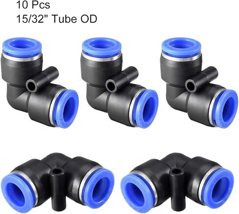 uxcell Plastic Elbow Push to Connect Tube Fitting 12mm Tube OD Pneumatic Air Push Fit Lock Fitting Blue 10pcs in Saudi Arabia