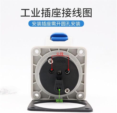 Industrial socket connector TYPR5801 (32A 3 core) straight seat in Kuwait