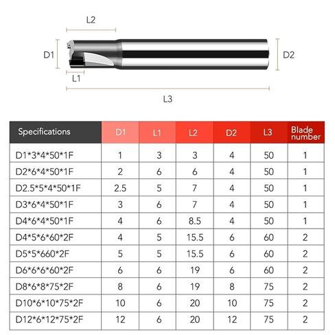 Diamond Milling Cutter Carbon Fiber Fiberglass Bakelite Machining Tool Carbide Engraving Bit Polycrystalline End Mill(4x4x50-2T,Die Casting AL) in Saudi Arabia
