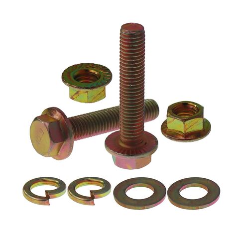 M12-1.75x50 Flange Bolt Assortment, Class 10.9 Metric Flange Bolts and Nuts Assortment, Yellow Zinc Plated, 2 Set Total 8 Piece in Kuwait