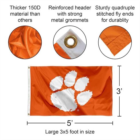 College Flags & Banners Co. Clemson Tigers Orange Logo 3x5 Grommet Flag in Saudi Arabia