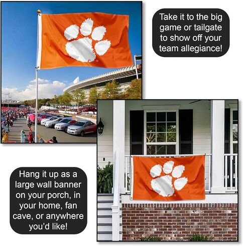 College Flags & Banners Co. Clemson Tigers Orange Logo 3x5 Grommet Flag in Saudi Arabia