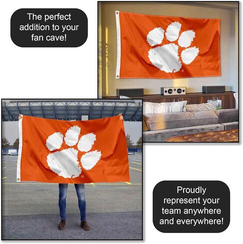 College Flags & Banners Co. Clemson Tigers Orange Logo 3x5 Grommet Flag in Saudi Arabia