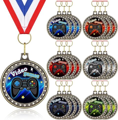 Pcs Video Game Award Medals with Neck Ribbons Video Game Party Competitions Favors Trophy Prize Winner Gift in Saudi Arabia