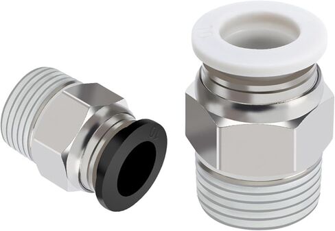 Pneumatic Copper Quick Connector Thread Straight PC4-M5 8/10-02 Trachea 6-01/12-04 Black And White 1Pcs(黑色PC16-03) in Kuwait