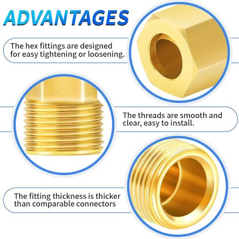 ChillWaves Brass Compression Tube Fitting, 3/8" OD x 3/8" OD 90 Degree Elbow Compression Union Connector(5-PACK) in Saudi Arabia