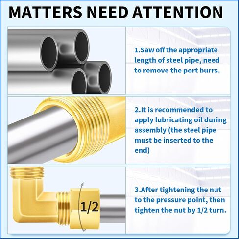 ChillWaves Brass Compression Tube Fitting, 3/8" OD x 3/8" OD 90 Degree Elbow Compression Union Connector(5-PACK) in Saudi Arabia