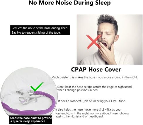 غطاء خرطوم CPAP بطول 6 أقدام، غلاف أنبوبي ناعم، يمنع المطر بشكل مريح وآمن (أرجواني، 6 أقدام) in Kuwait