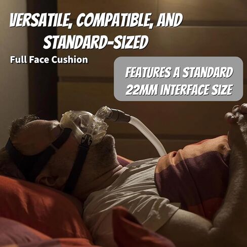 قناع CPAP، مجموعة أغطية رأس بديلة لقناع الوجه بالكامل، أقنعة سيليكون ناعمة CPAP تتضمن غطاء رأس ووسادة وإطار ومرفق/دوار in Kuwait