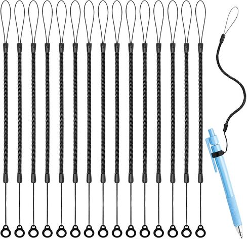 15 Pcs Pen Lanyards, Elastic Retractable Stylus Tether with Silicone Rings, Anti-Loss Pen Leash for Clipboard Tablet Touchscreen, Stylus Holder for Drawing Tool and Digital Devices in Kuwait