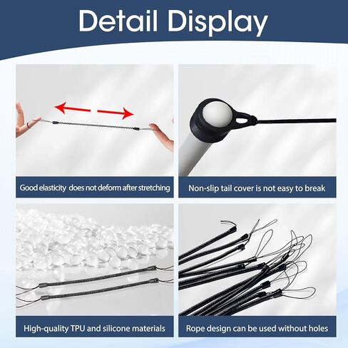 15 Pcs Pen Lanyards, Elastic Retractable Stylus Tether with Silicone Rings, Anti-Loss Pen Leash for Clipboard Tablet Touchscreen, Stylus Holder for Drawing Tool and Digital Devices in Kuwait