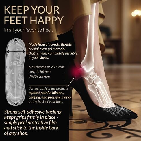 KAPS Heel Grips 3 Pairs - Gel Heel Cushions for Men & Women, Anti-Slip Shoe Inserts for High Heels, Dress Shoes & Flats, Prevents Blisters, European Quality (3 Gel Heel Grips) in Saudi Arabia