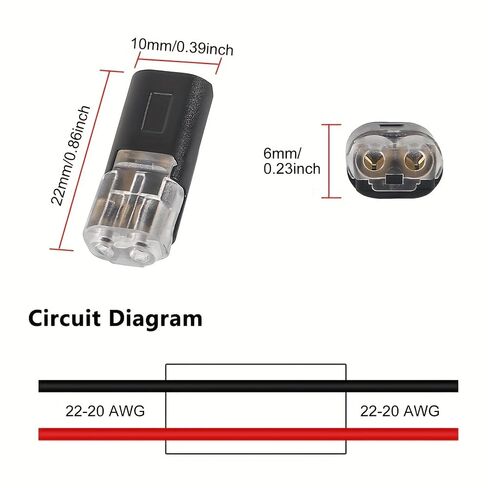 2-Pin LED موصلات سريعة 100 قطعة قفل مشبك توصيل مع وصلات معدنية مدمجة سلك منخفض الجهد للإضاءة DIY، 20 قطعة in Saudi Arabia