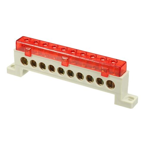 MECCANIXITY Terminal Ground Bar, 4 Positions Screw Brass Terminal Bus Bar, 7x11mm Ground Block for Electrical Equipment, Distribution Box, Red in Saudi Arabia