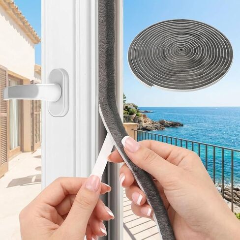 39FT باب ونافذة تجريد الطقس، شريط ختم عازل للصوت ذاتي اللصق، 0.35 بوصة عرض × 0.2 بوصة سمك، سدادة مسودة للأبواب والنوافذ (رمادي، 39.4 قدمًا، 0.35 بوصة عرض × 0.2 بوصة سمك) in Kuwait