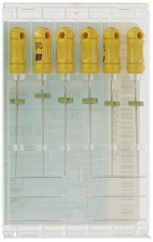 6005 Endo Hand K-File، مستدق 0.02 مم، طول 21 مم، من الفولاذ المقاوم للصدأ، مقاس طرف #20، أصفر (عبوة من 6 قطع) in Saudi Arabia