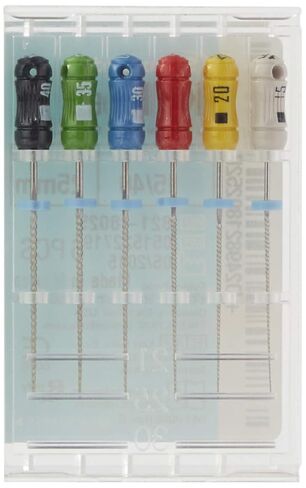 821-8025 Endo Hand K-File، مستدق 0.02 مم، طول 25 مم، فولاذ مقاوم للصدأ، رقم 15-40 حجم الطرف، متنوع (عبوة من 6 قطع) in Saudi Arabia