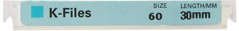 6163 Endo Hand K-File, 0.02 mm Taper, 30 mm Length, Stainless Steel, #60 Tip Size, Blue (Pack of 6) in Saudi Arabia