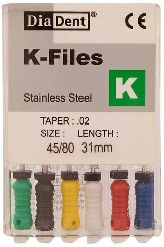 DiaDent 502-392 K-File، طول 31 مم، حجم الطرف 45-80، حزمة من 6 in Kuwait