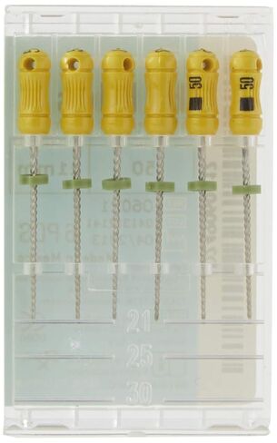 6021 Endo Hand K-File, 0.02 mm Taper, 21 mm Length, Stainless Steel, 50 Tip Size, Yellow (Pack of 6) in Saudi Arabia