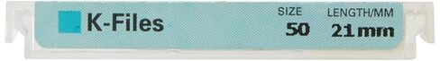 6021 Endo Hand K-File, 0.02 mm Taper, 21 mm Length, Stainless Steel, 50 Tip Size, Yellow (Pack of 6) in Saudi Arabia