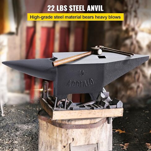 Happybuy Cast Iron Anvil, 22 Lbs/10kg, Large Countertop, Stable Base, High Hardness, for Shaping and Bending and Work, Black in Saudi Arabia