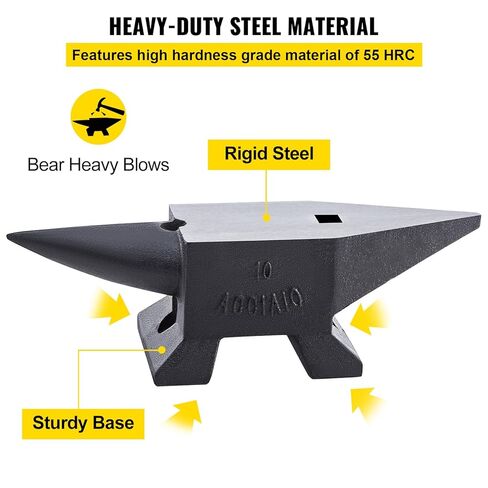 Happybuy Cast Iron Anvil, 22 Lbs/10kg, Large Countertop, Stable Base, High Hardness, for Shaping and Bending and Work, Black in Saudi Arabia