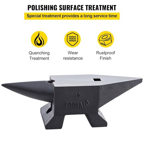 Happybuy Cast Iron Anvil, 22 Lbs/10kg, Large Countertop, Stable Base, High Hardness, for Shaping and Bending and Work, Black in Saudi Arabia
