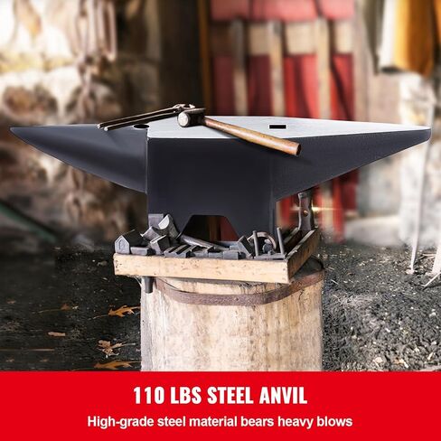 Happybuy Cast Iron Anvil, 110 Lbs (50 kg) Single Horn, Large Countertop, Stable Base, High Hardness Round Horn for Bending and Shaping in Saudi Arabia