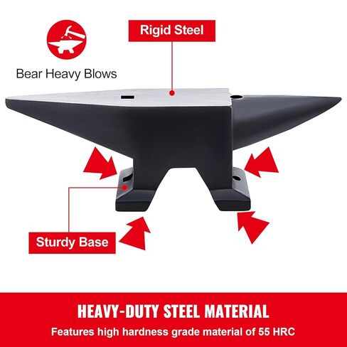 Happybuy Cast Iron Anvil, 110 Lbs (50 kg) Single Horn, Large Countertop, Stable Base, High Hardness Round Horn for Bending and Shaping in Saudi Arabia