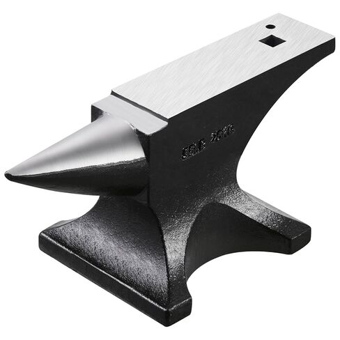 Happybuy Single Horn Anvil, 55lbs Cast Steel Anvil, High Hardness Rugged Round Horn Anvil for Blacksmiths, with Large Countertop and Stable Base, Metal Working Tool for Metal Bending in Saudi Arabia