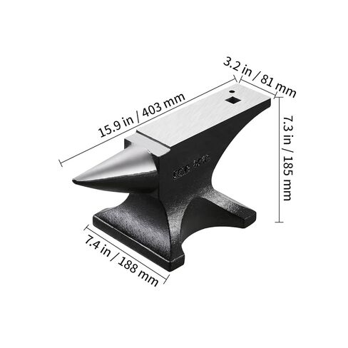 Happybuy Single Horn Anvil, 55lbs Cast Steel Anvil, High Hardness Rugged Round Horn Anvil for Blacksmiths, with Large Countertop and Stable Base, Metal Working Tool for Metal Bending in Saudi Arabia