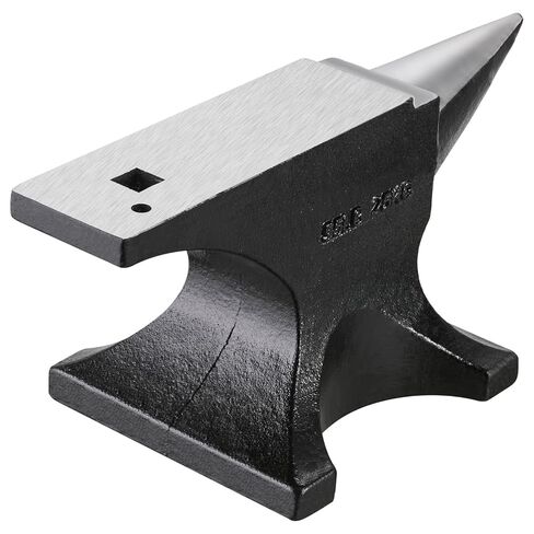 Happybuy Single Horn Anvil, 55lbs Cast Steel Anvil, High Hardness Rugged Round Horn Anvil for Blacksmiths, with Large Countertop and Stable Base, Metal Working Tool for Metal Bending in Saudi Arabia